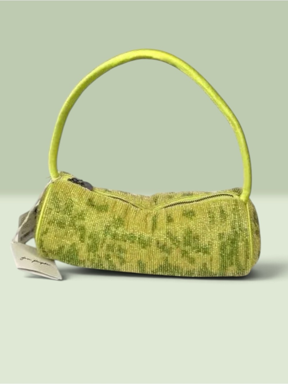 Free People Lime Green beaded Shoulder Bag